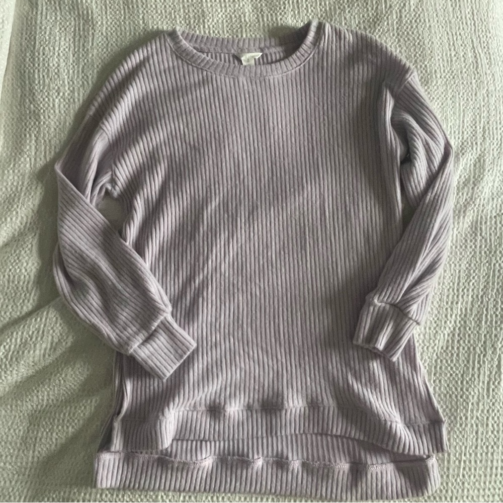 Nordstrom Caslon Lilac Ribbed Long Sleeve